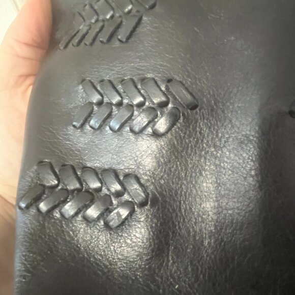 Latico Vintage Navy Blue Leather Braided Detail Crossbody Purse - Picture 6 of 11